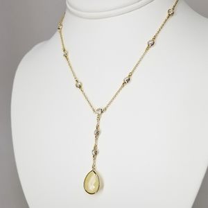 Y-Drop 18K Gold CZ by the Yard Choker NWT